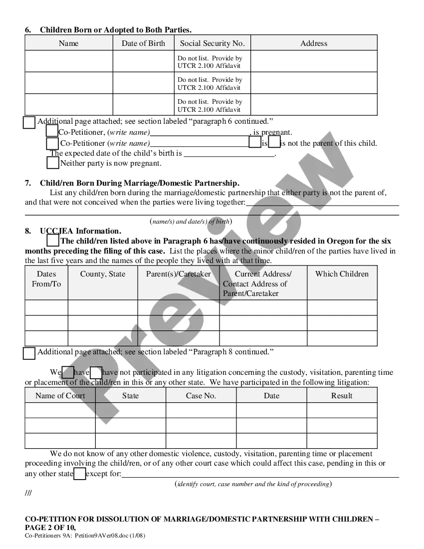 Preview Co-Petition for Dissolution of Marriage