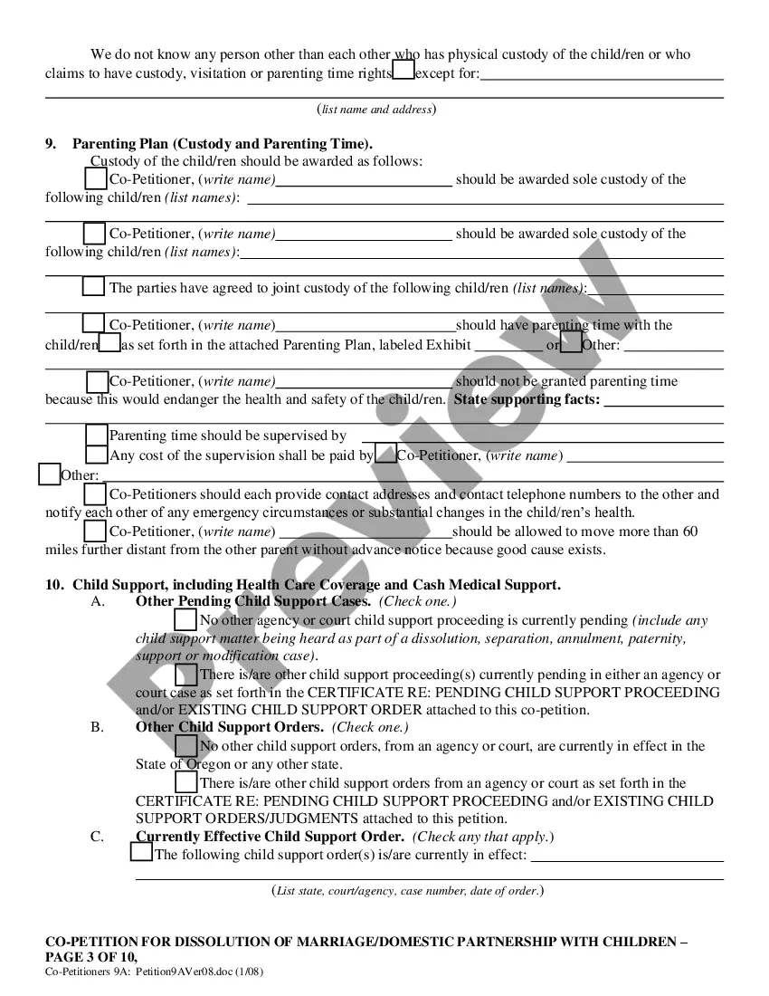 Preview Co-Petition for Dissolution of Marriage