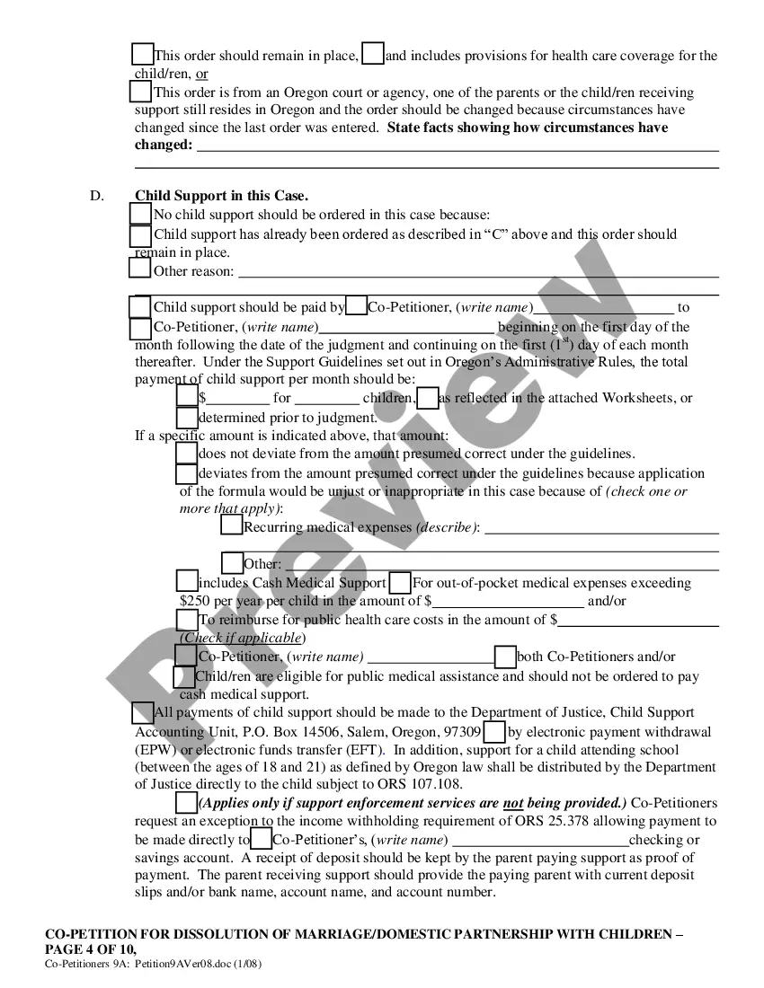 Preview Co-Petition for Dissolution of Marriage
