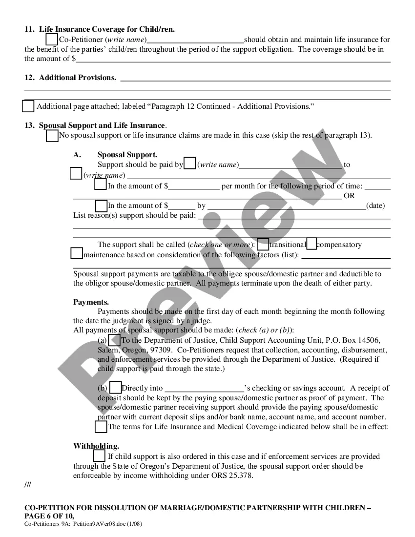 Preview Co-Petition for Dissolution of Marriage