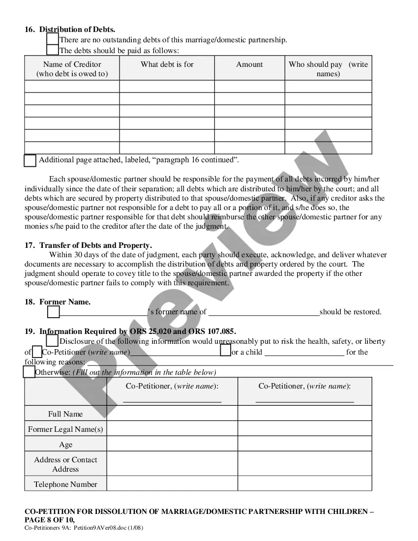 Preview Co-Petition for Dissolution of Marriage
