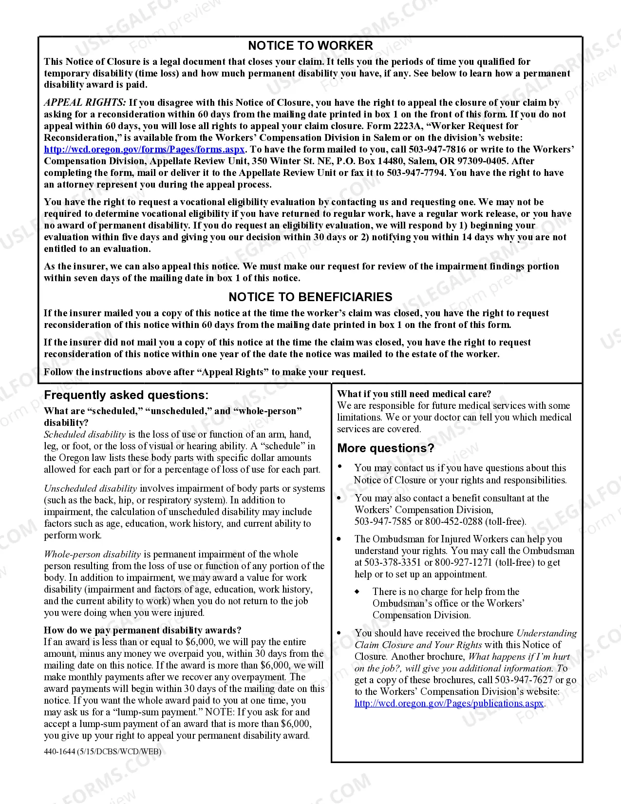 Preview Notice Of Closure