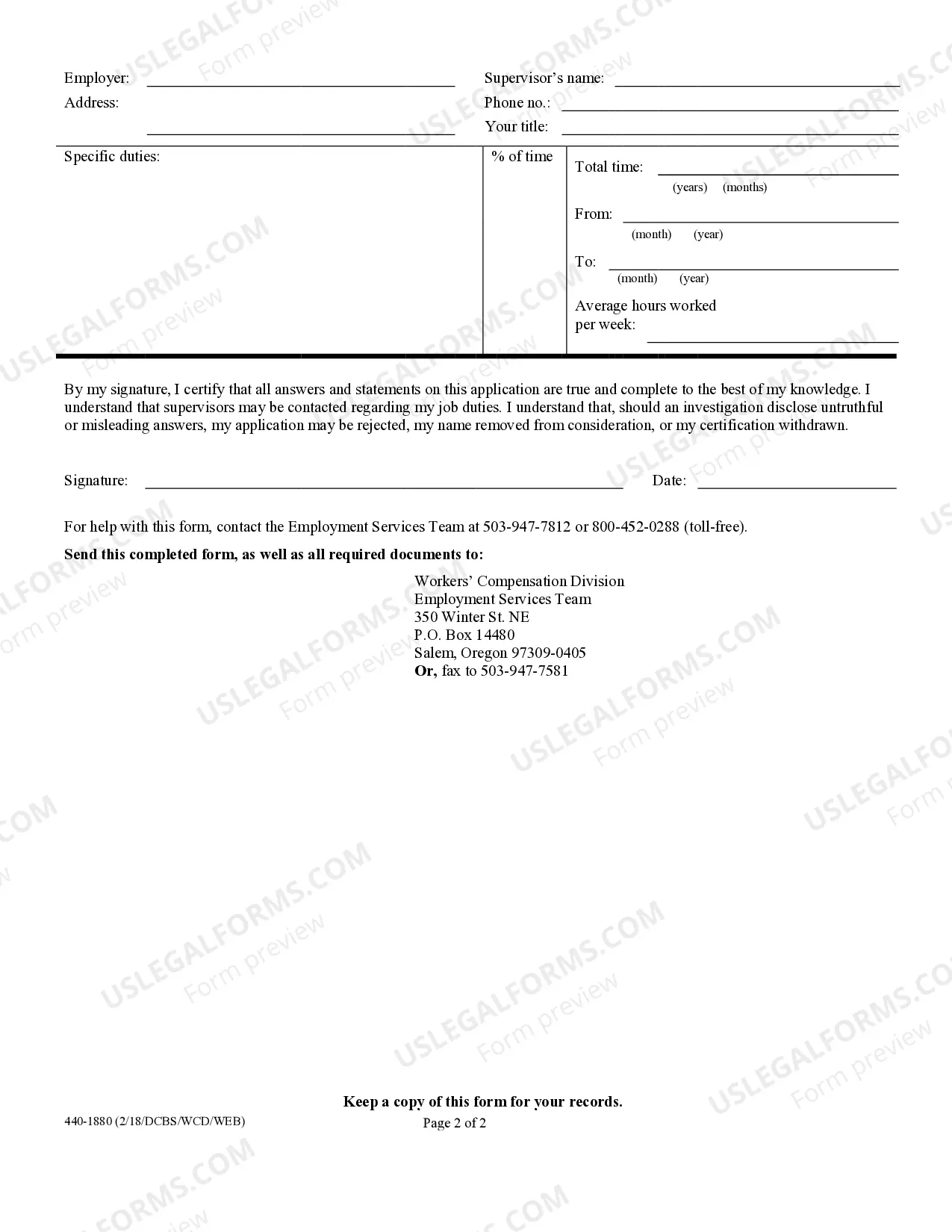 Preview Vocational Assistance Certification Program - Individual Certification Under OAR 436-120