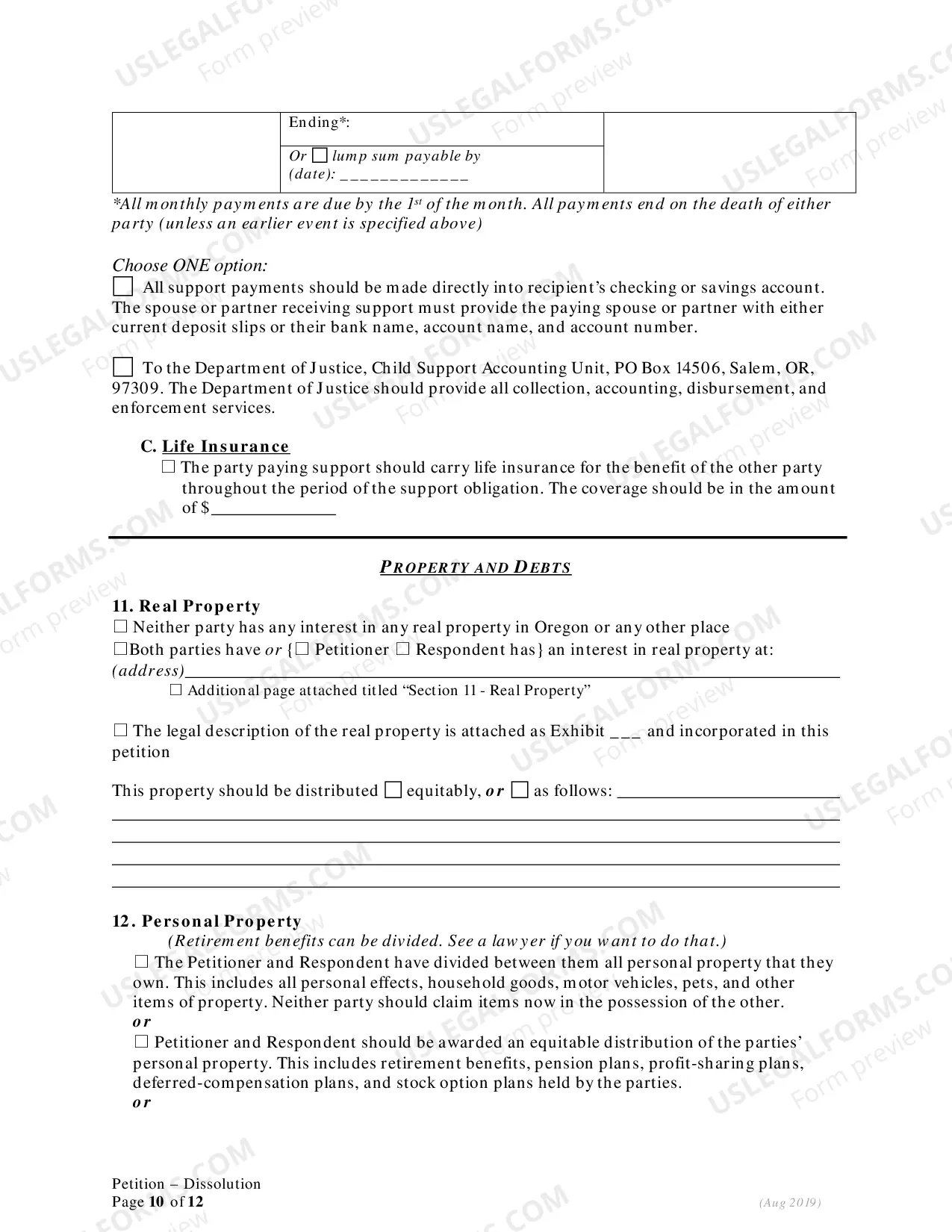 Preview Petition for Dissolution of Marriage