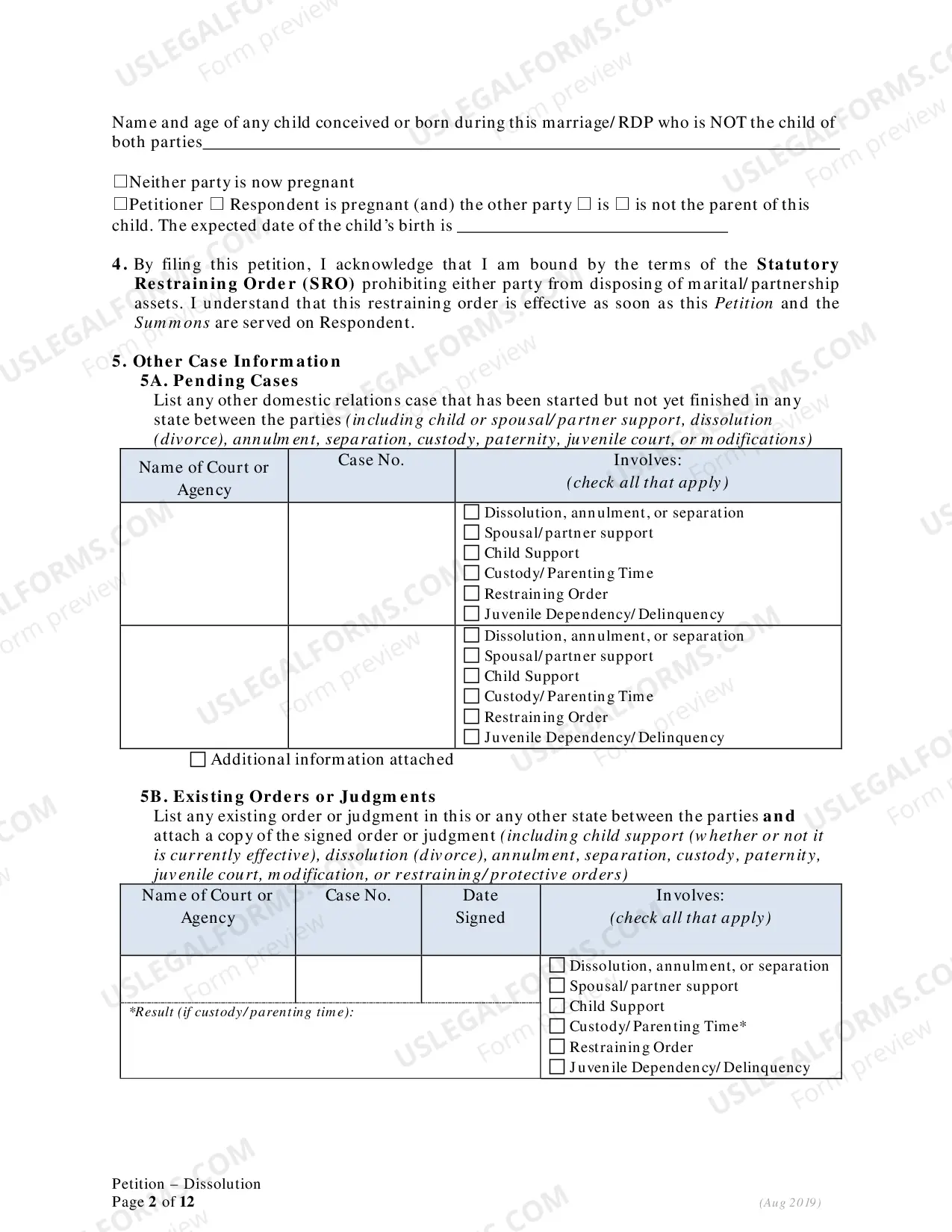 Preview Petition for Dissolution of Marriage