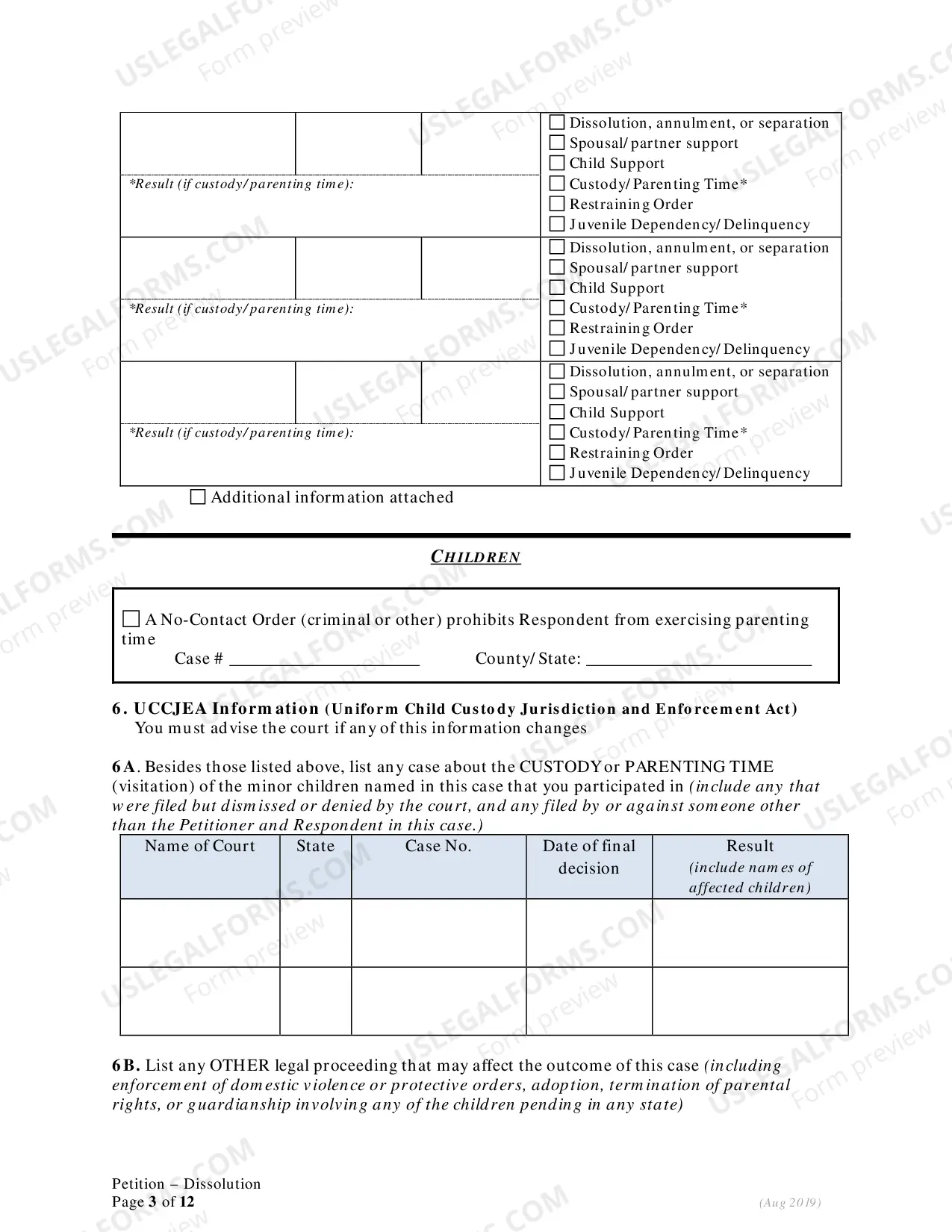 Preview Petition for Dissolution of Marriage