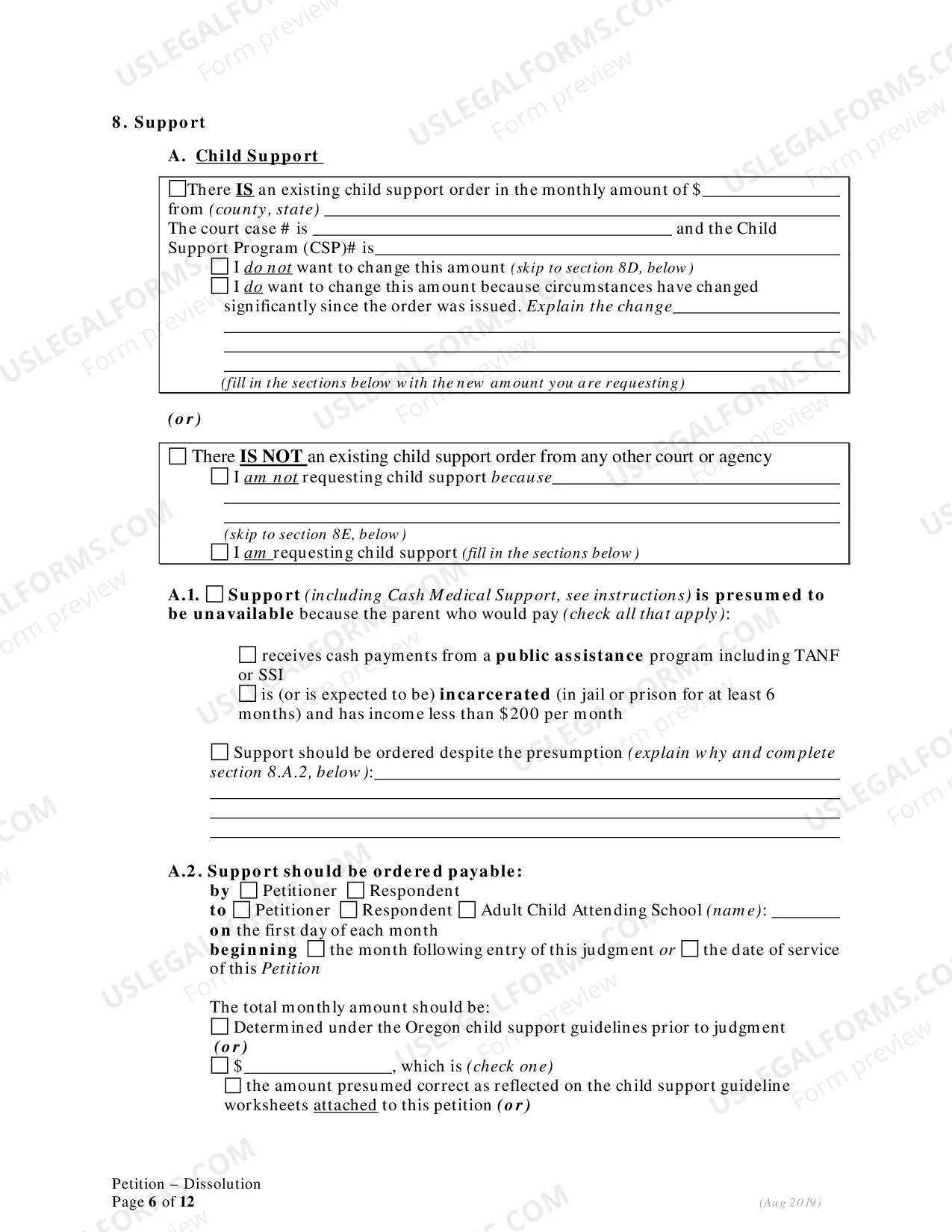 Preview Petition for Dissolution of Marriage