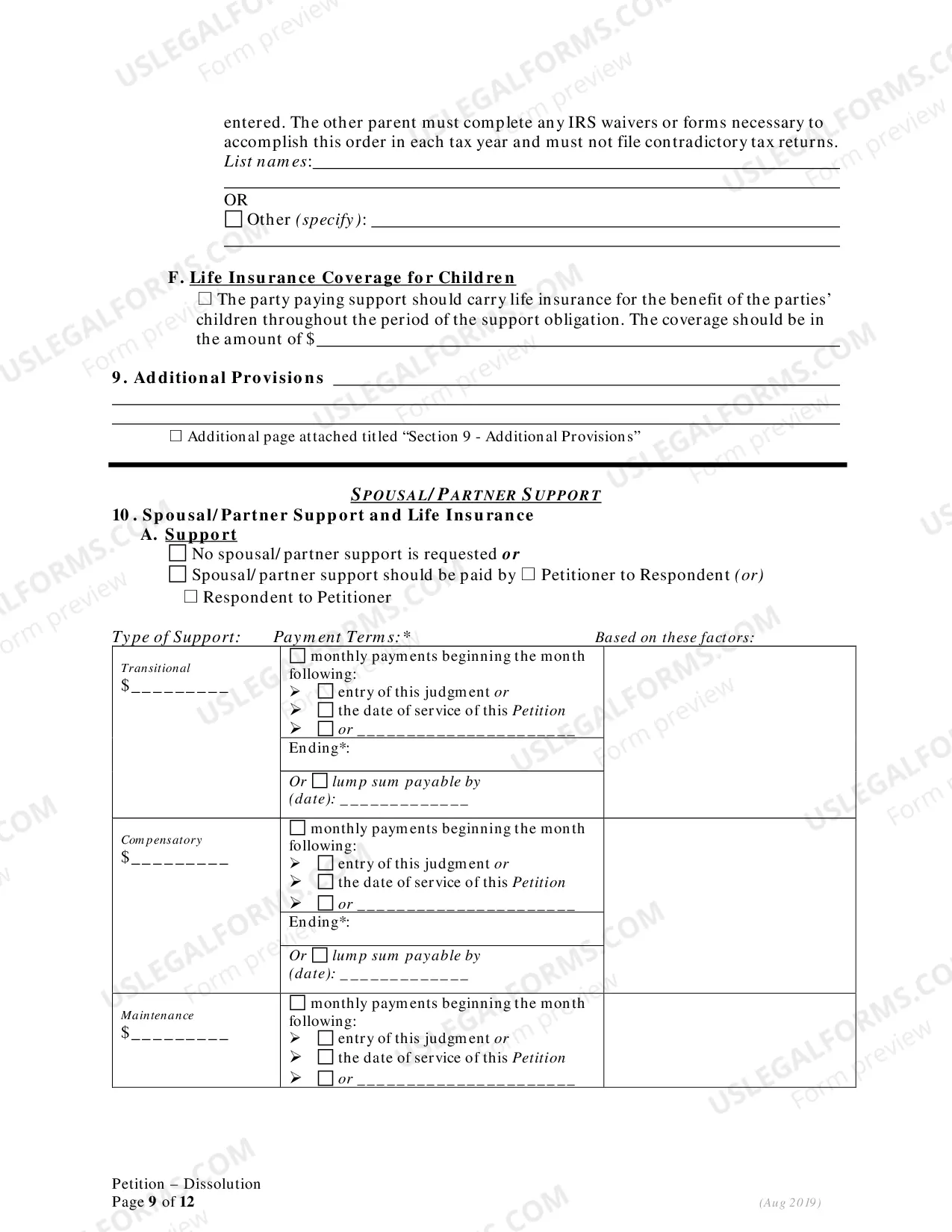 Preview Petition for Dissolution of Marriage