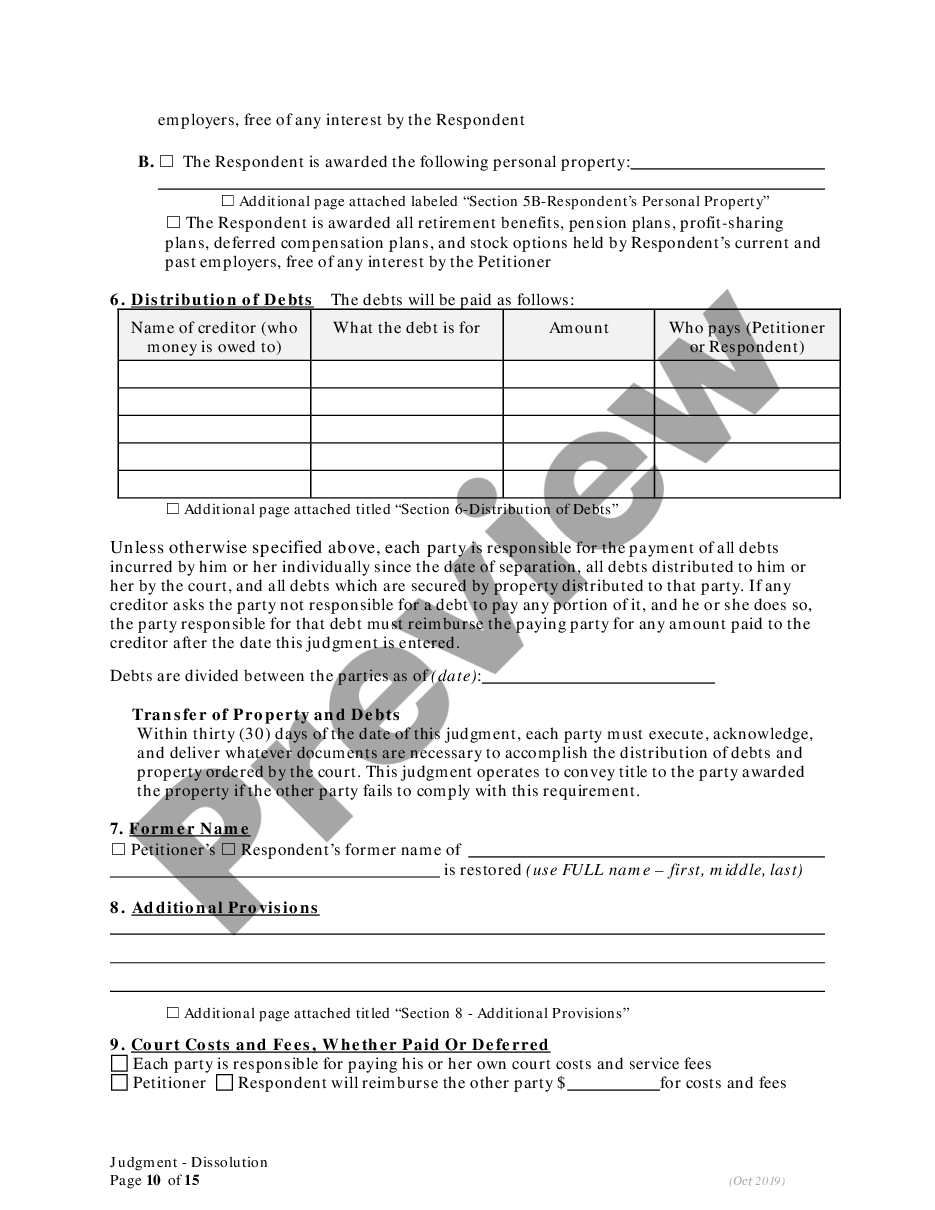 page 9 General Judgment of Dissolution of Marriage preview