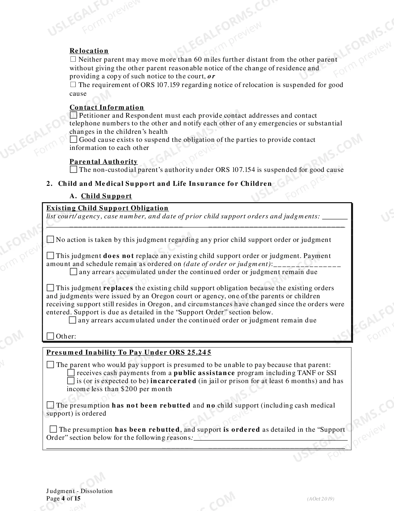 Preview General Judgment of Dissolution of Marriage