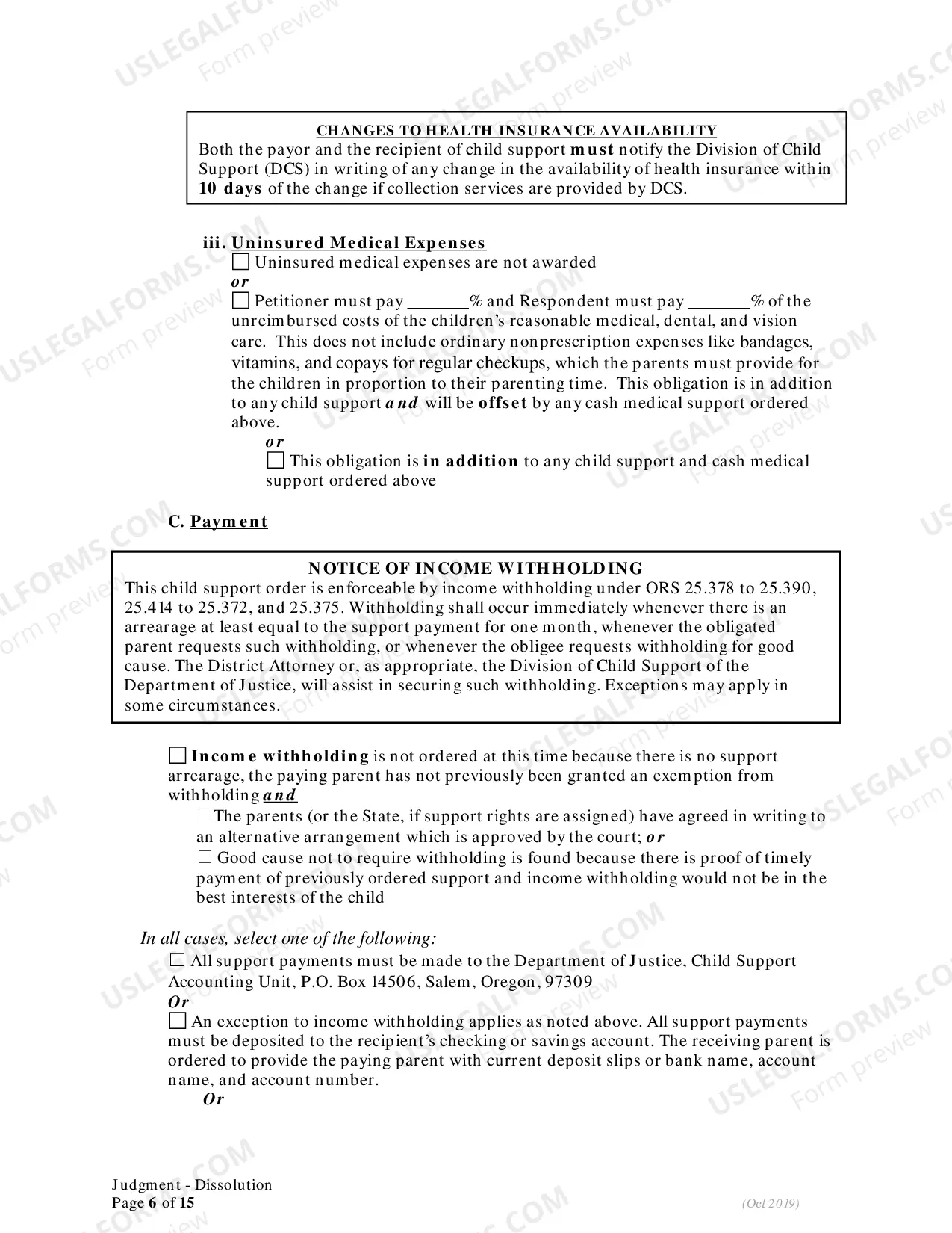 Preview General Judgment of Dissolution of Marriage