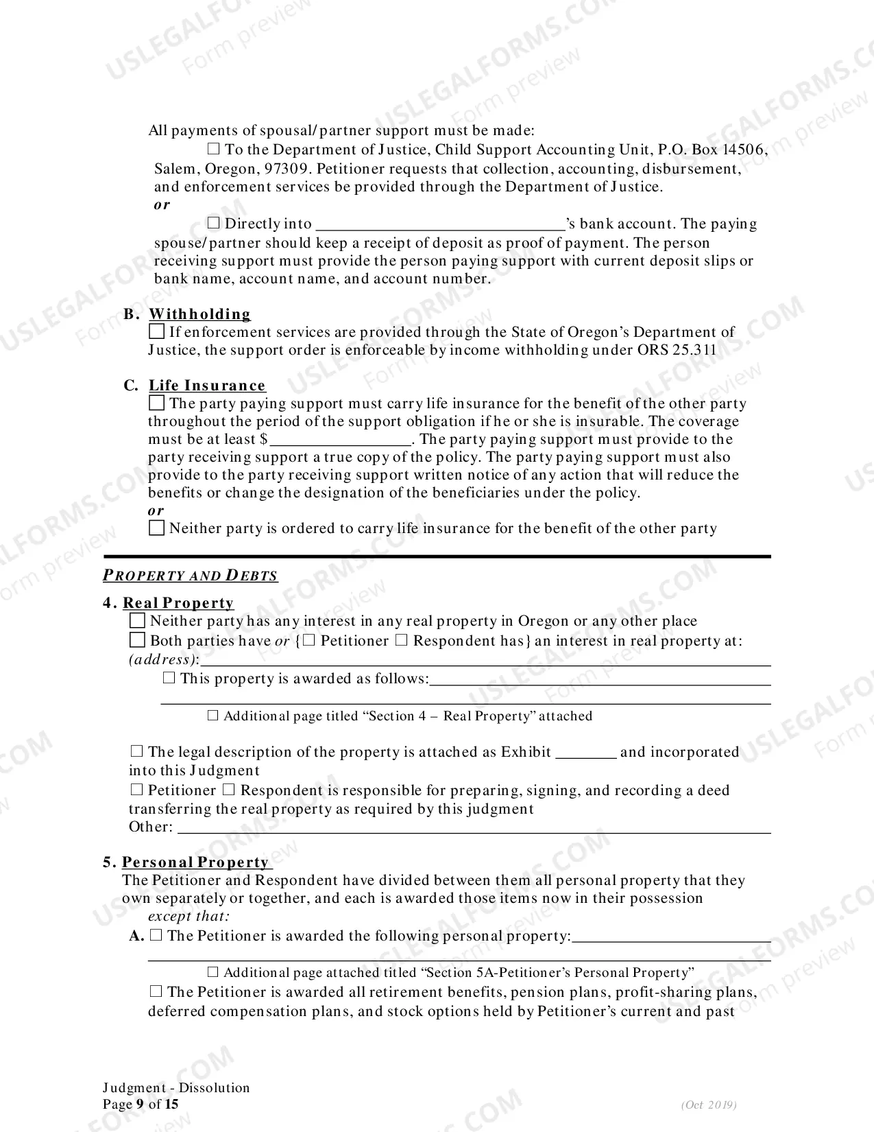 Preview General Judgment of Dissolution of Marriage