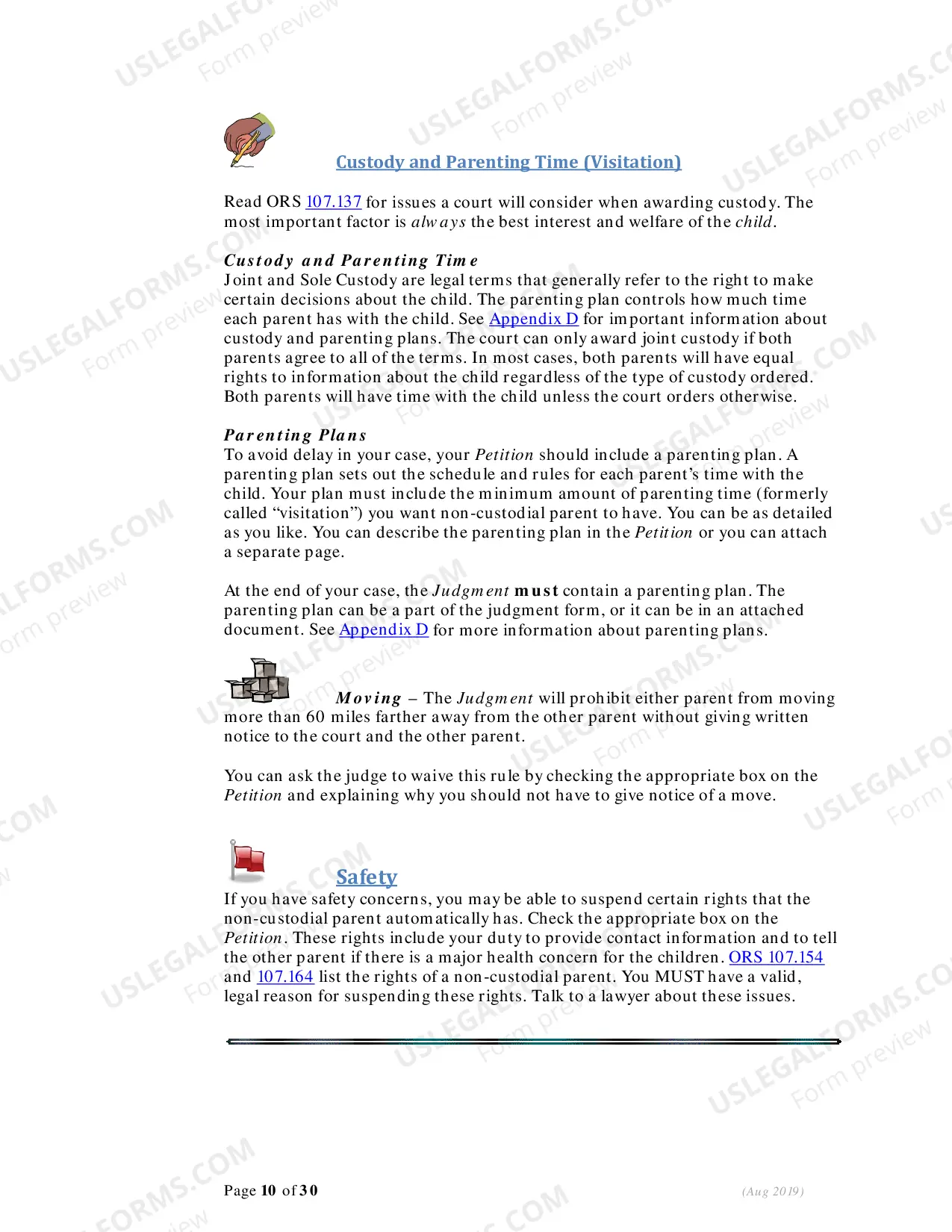 Preview Instructions - Filing for Dissolution (Divorce) With Children