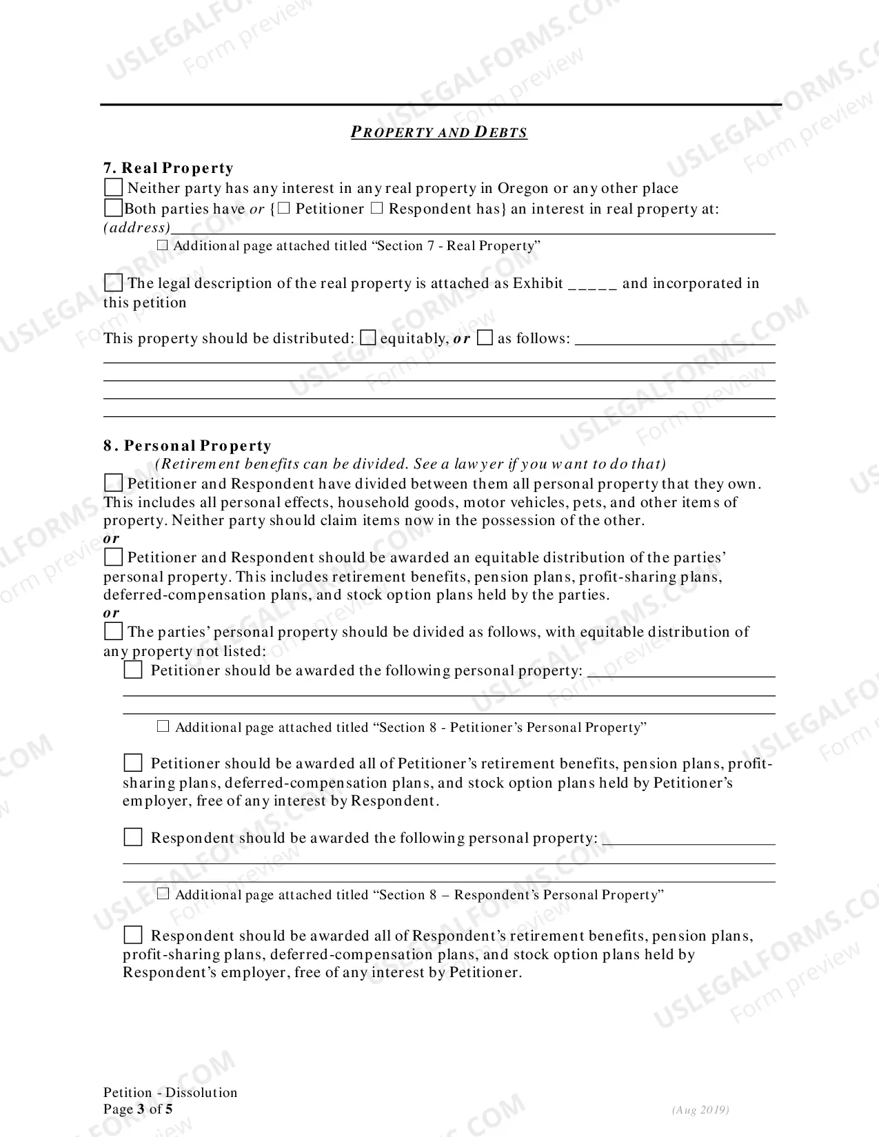Preview Petition for Dissolution of Marriage