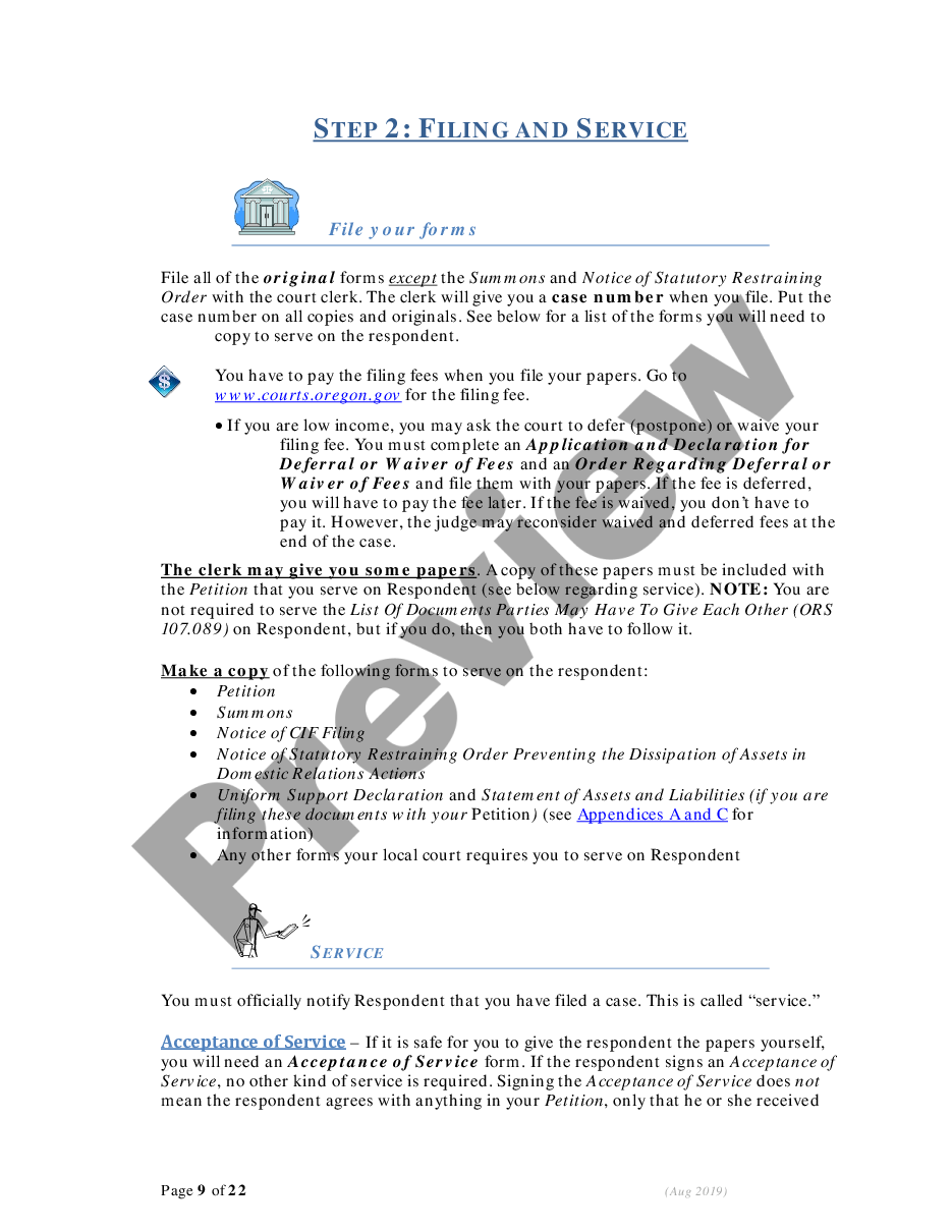 page 8 Instructions - Filing for Dissolution (Divorce) Cases Without Children preview
