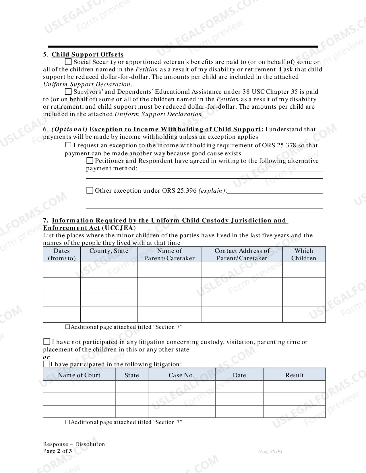 Preview Response to Petition for Dissolution - With Children