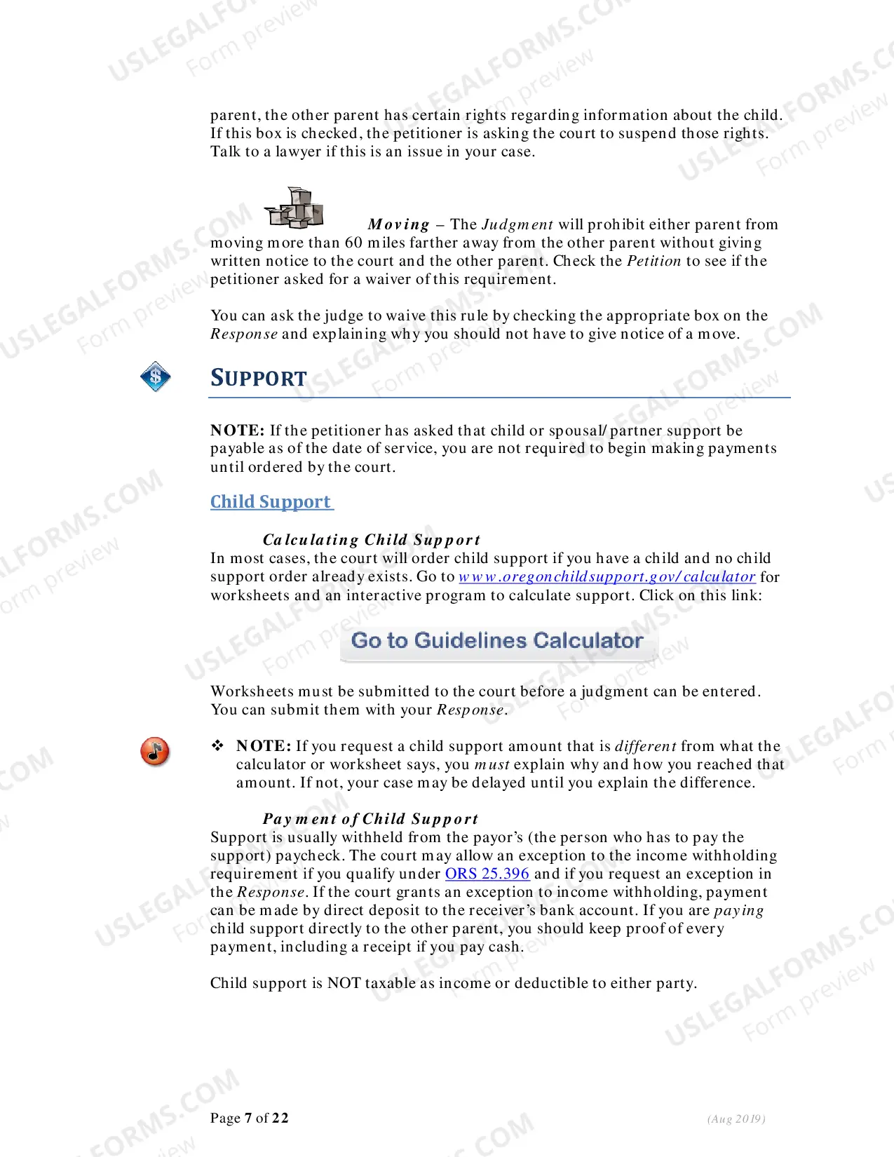Preview Instructions - Responding to Petition for Dissolution (Divorce) - With Children
