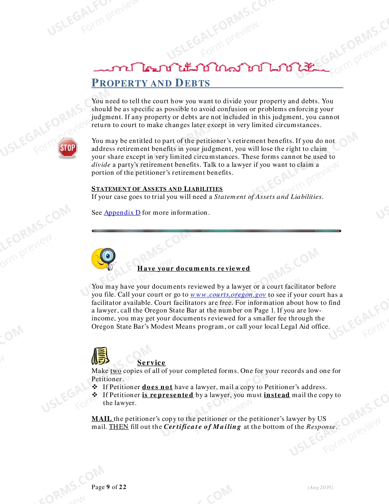 Preview Instructions - Responding to Petition for Dissolution (Divorce) - With Children
