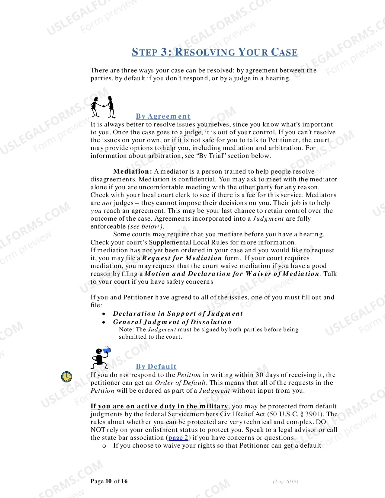 Preview Instructions - Responding to Petition for Dissolution (Divorce)