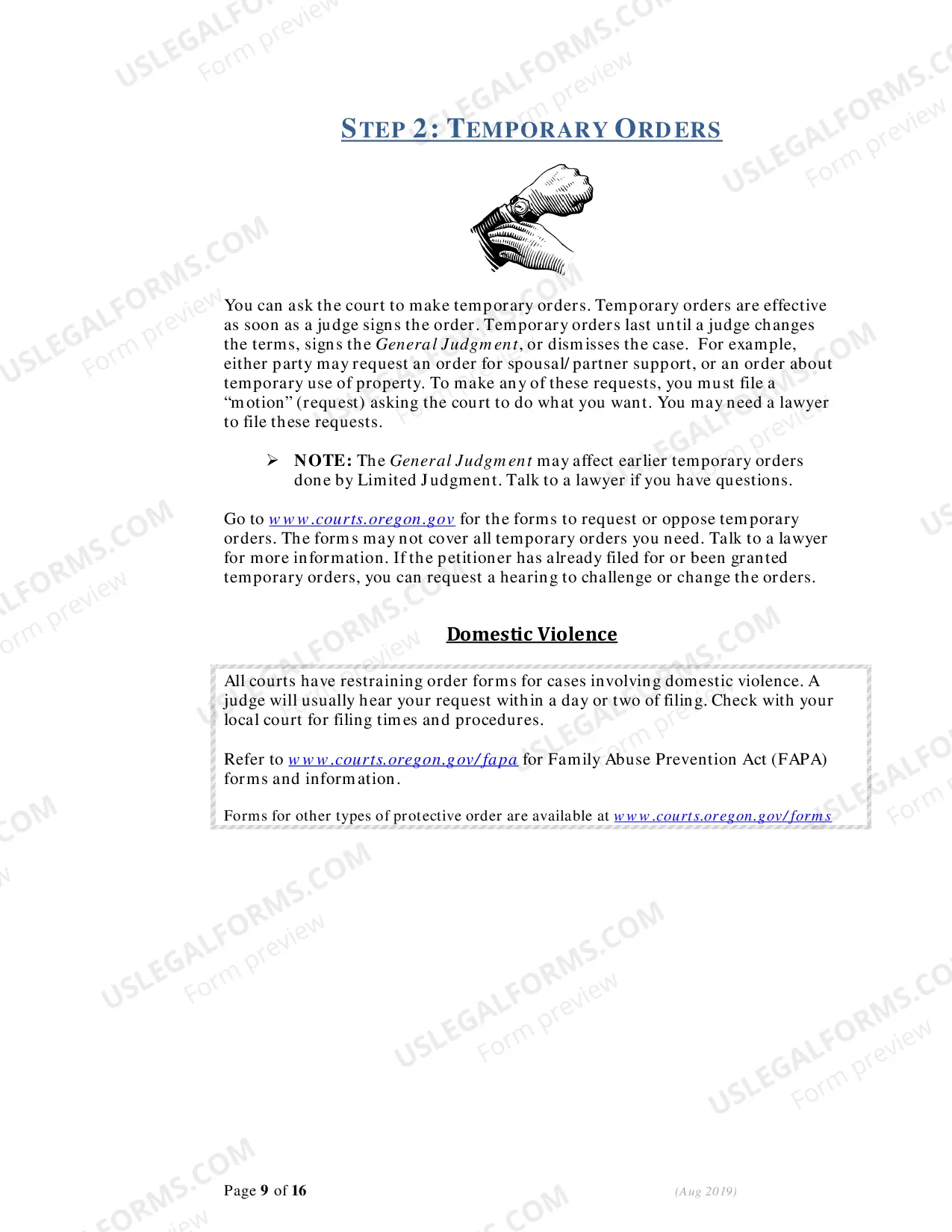 Preview Instructions - Responding to Petition for Dissolution (Divorce)