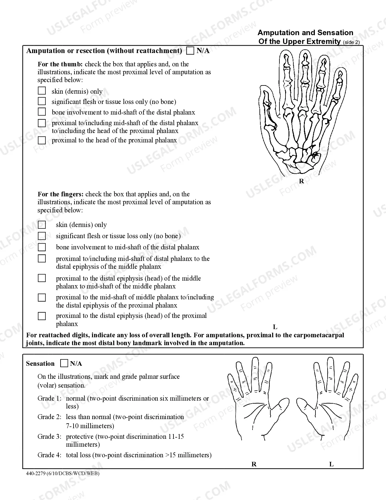Preview Range of Motion and Deformity/Deviation - Amputation and Sensation of the Upper Extremity