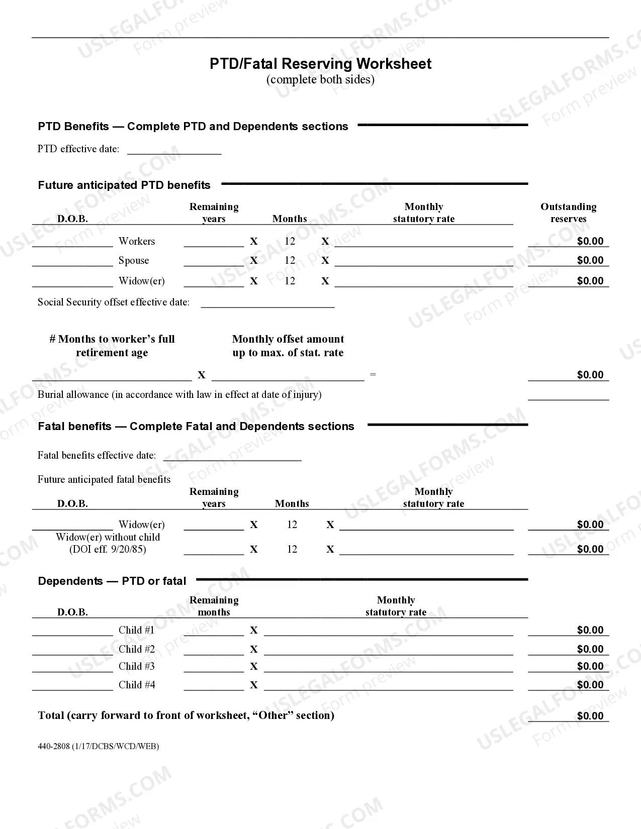 Preview Claim Reserve Worksheet