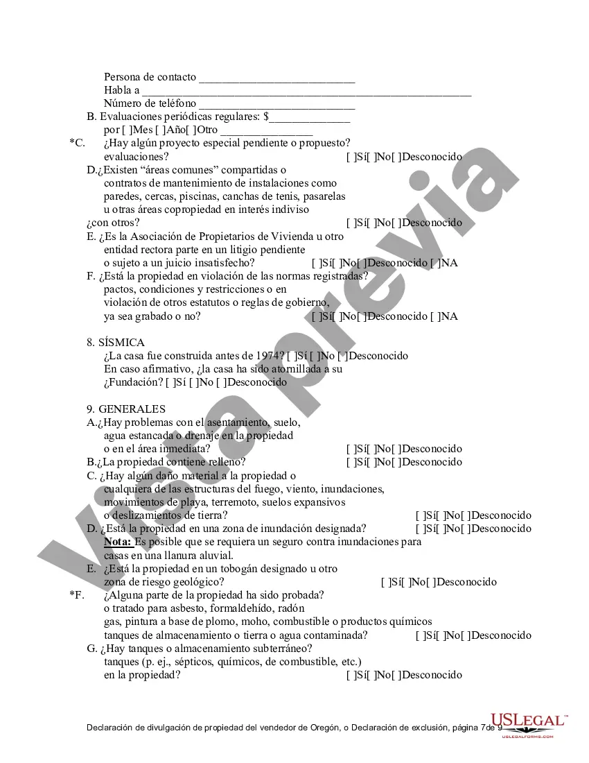 Preview Declaración de Divulgación de Ventas de Bienes Raíces Residenciales