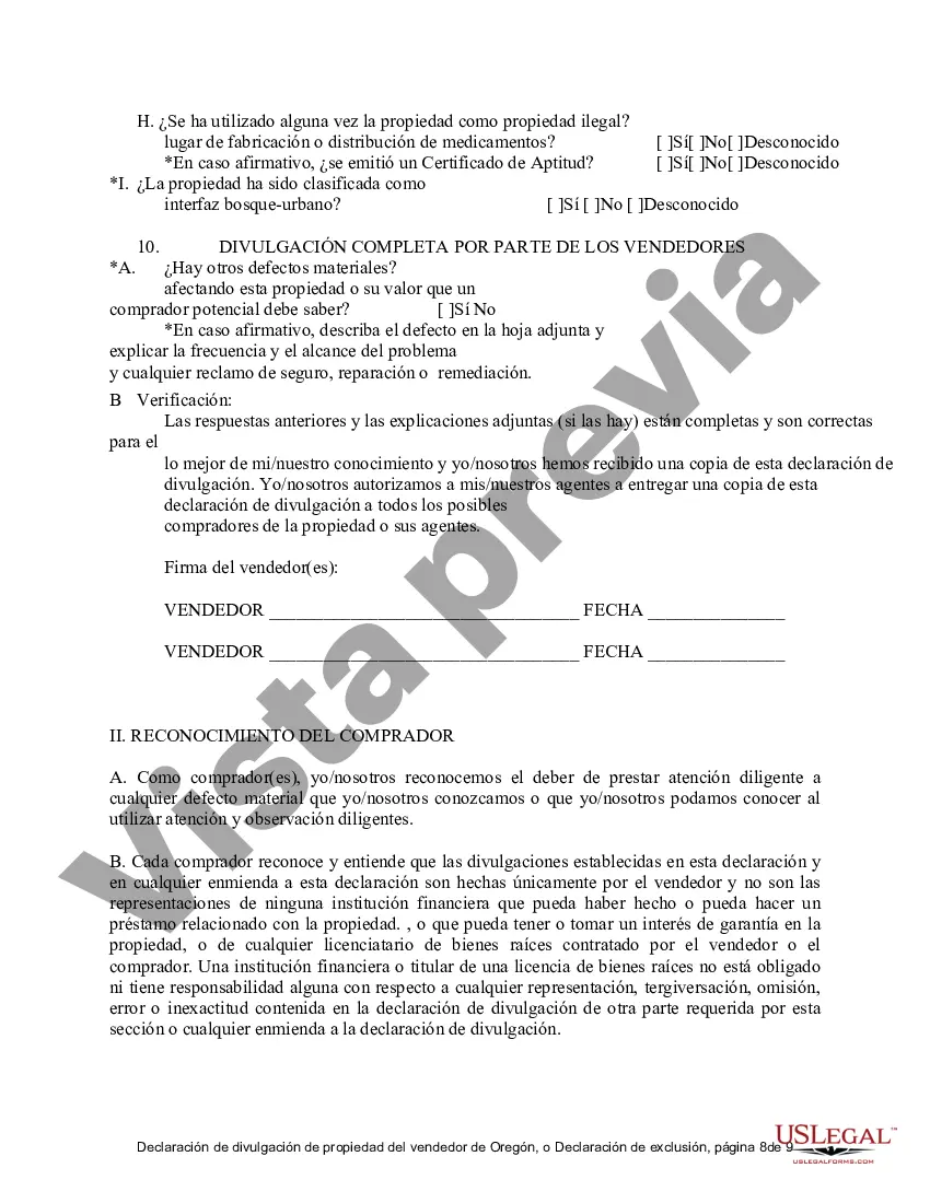 Preview Declaración de Divulgación de Ventas de Bienes Raíces Residenciales