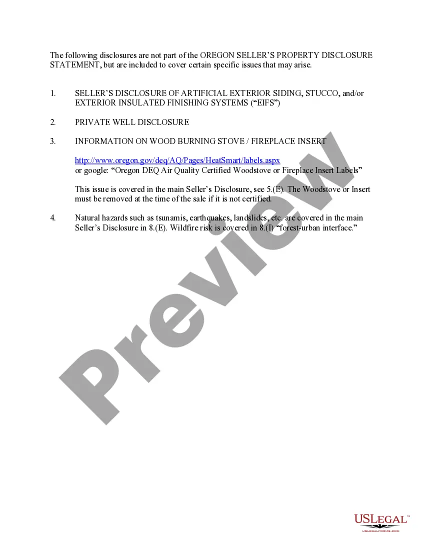 Preview Residential Real Estate Sales Disclosure Statement