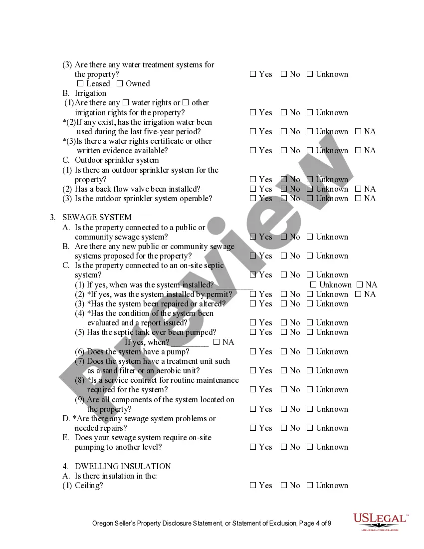 Preview Residential Real Estate Sales Disclosure Statement