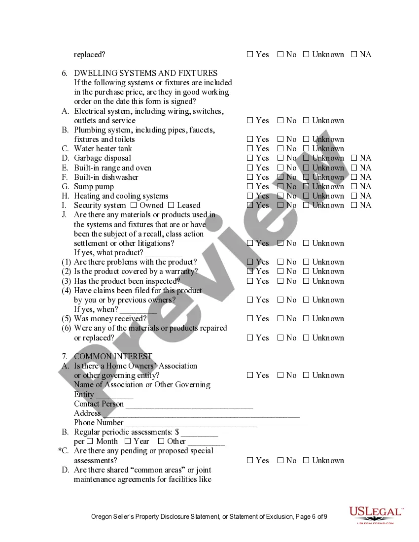 Preview Residential Real Estate Sales Disclosure Statement
