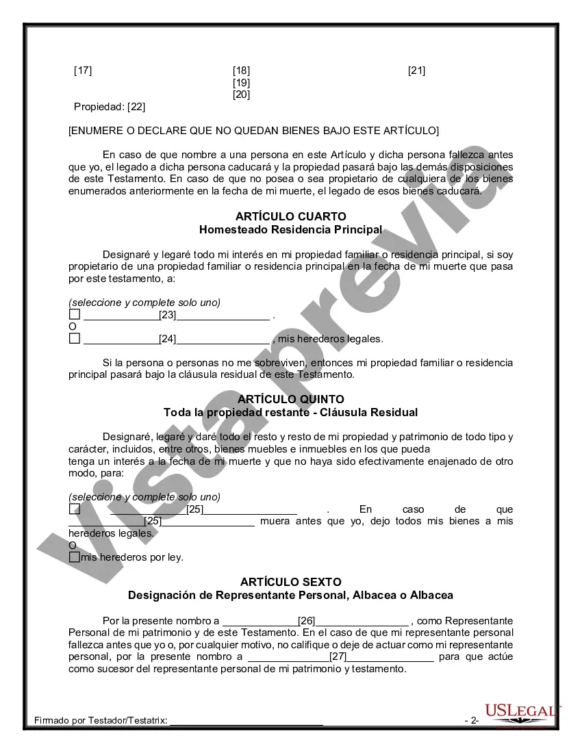 Preview Testamentos mutuos que contienen última voluntad y testamentos para personas solteras que viven juntas sin hijos