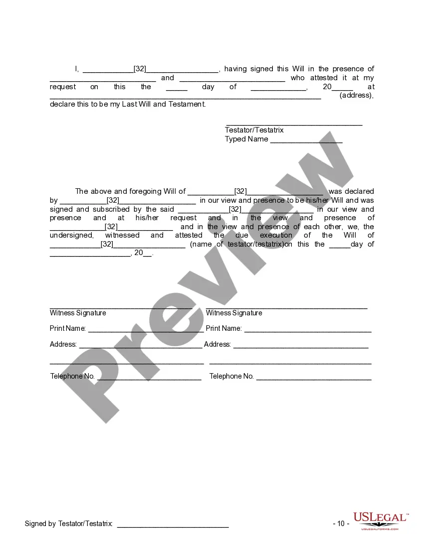 Preview Mutual Wills containing Last Will and Testaments for Man and Woman living together not Married with No Children