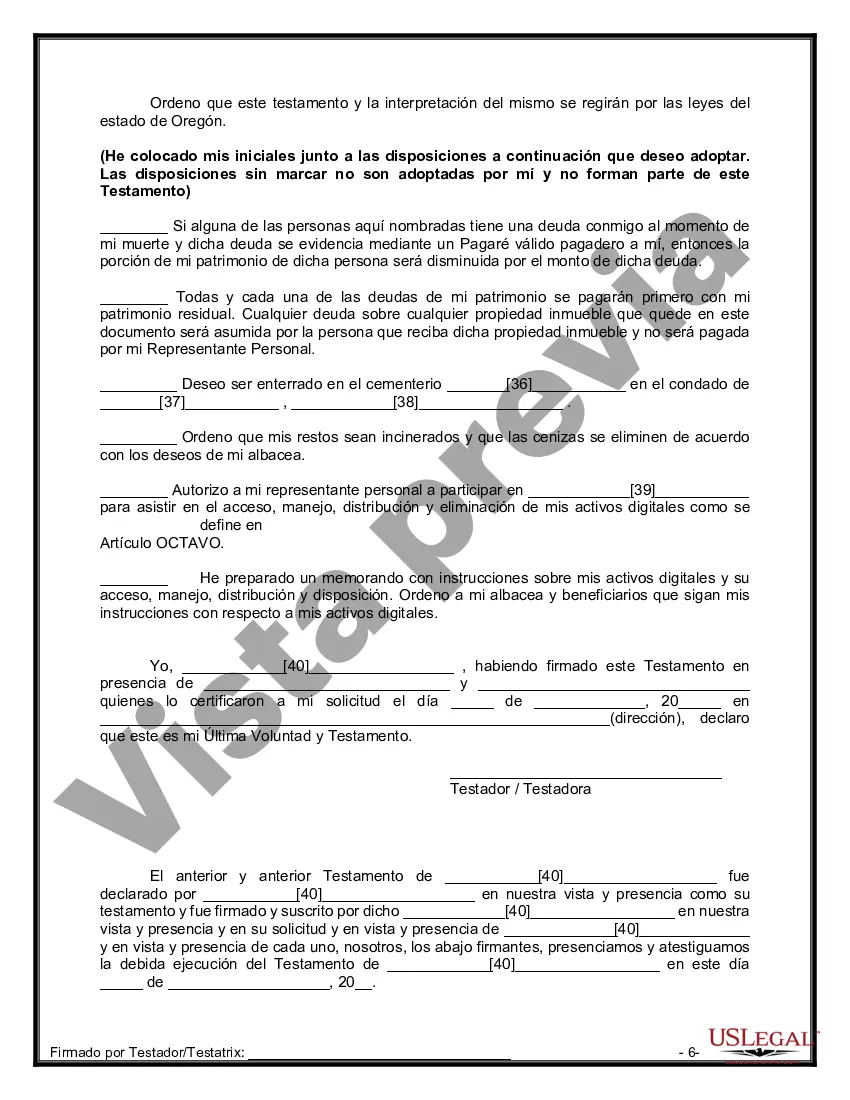 Preview Paquete de Testamentos Mutuos de Últimas Voluntades y Testamentos para Personas Solteras que conviven con Hijos Adultos