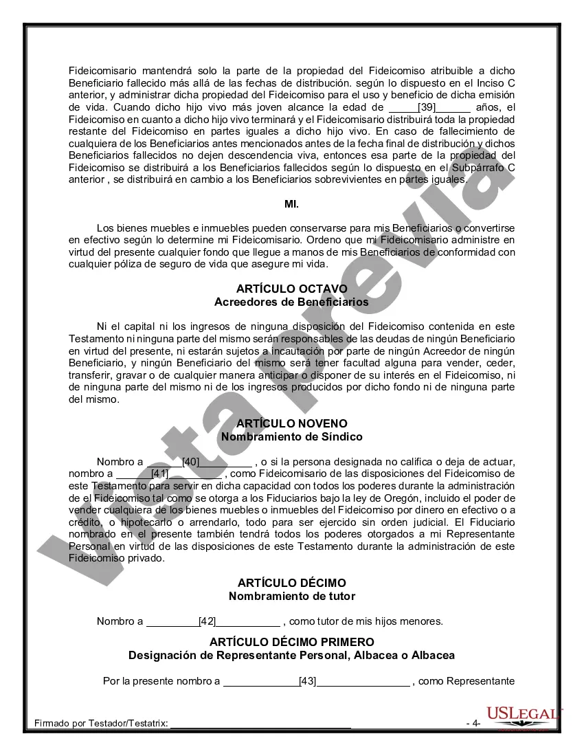 Preview Testamentos Mutuos o Últimas Voluntades y Testamentos para Personas Solteras que conviven con Hijos Menores