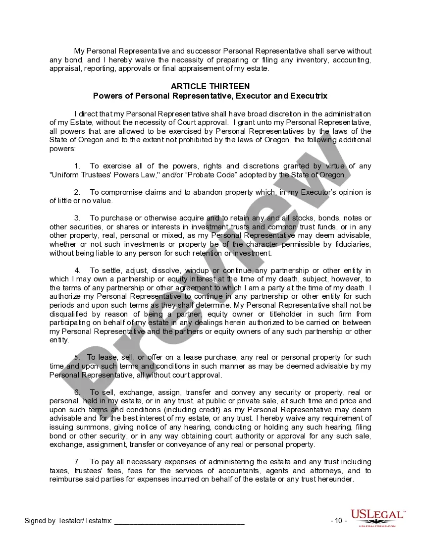 Preview Mutual Wills or Last Will and Testaments for Man and Woman living together, not Married with Minor Children