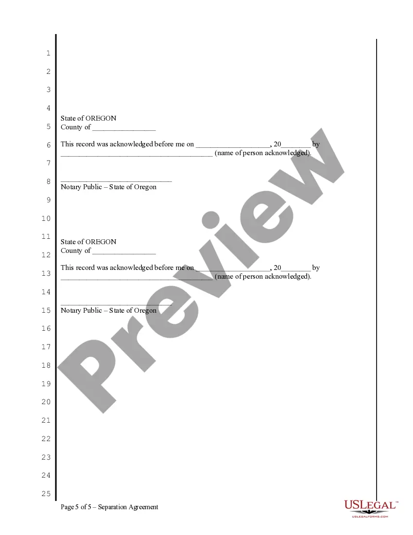 Preview Separation and Property Agreement with Adult Children