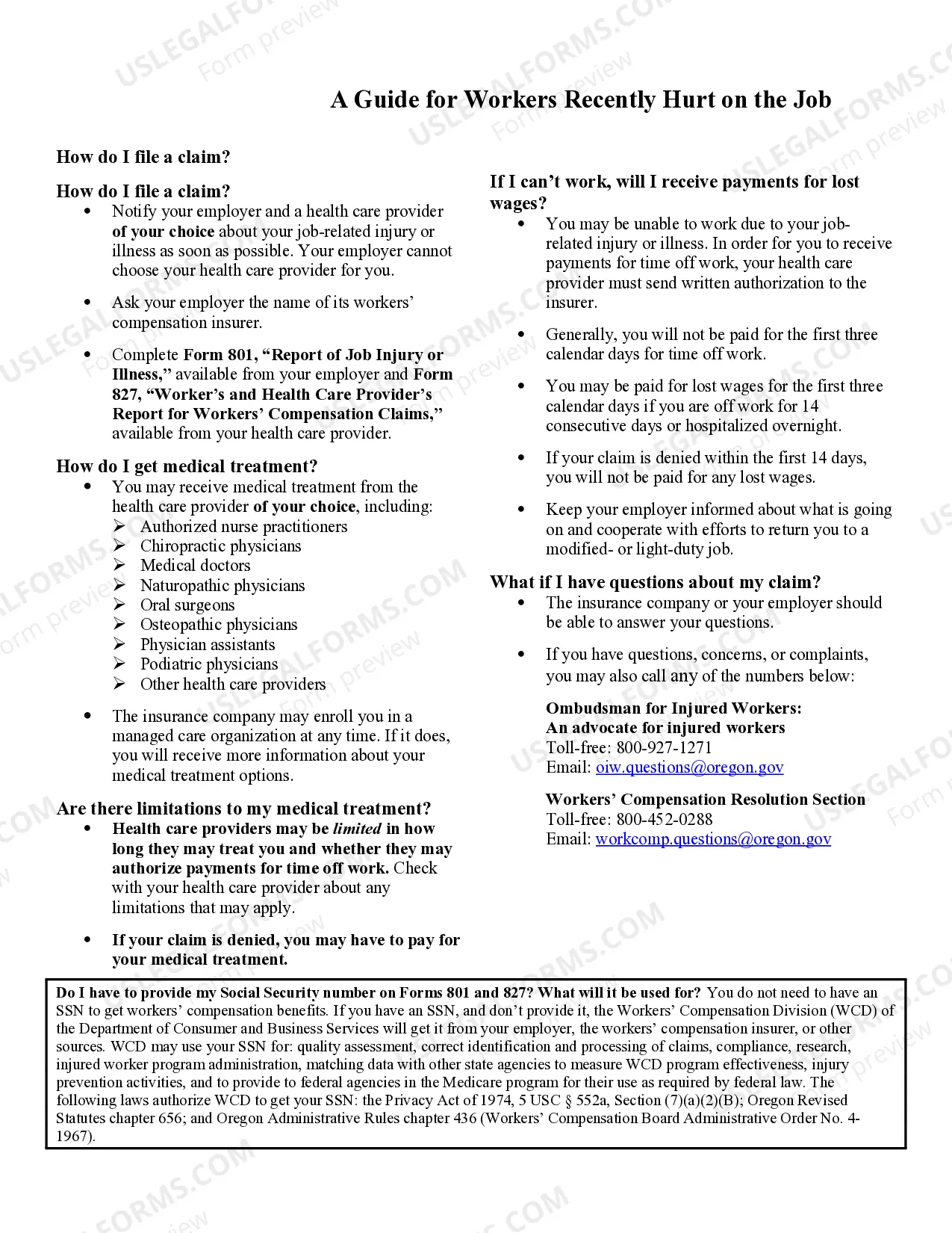 Preview Workers and Physicians Report for Workers Compensation Claim Form 827