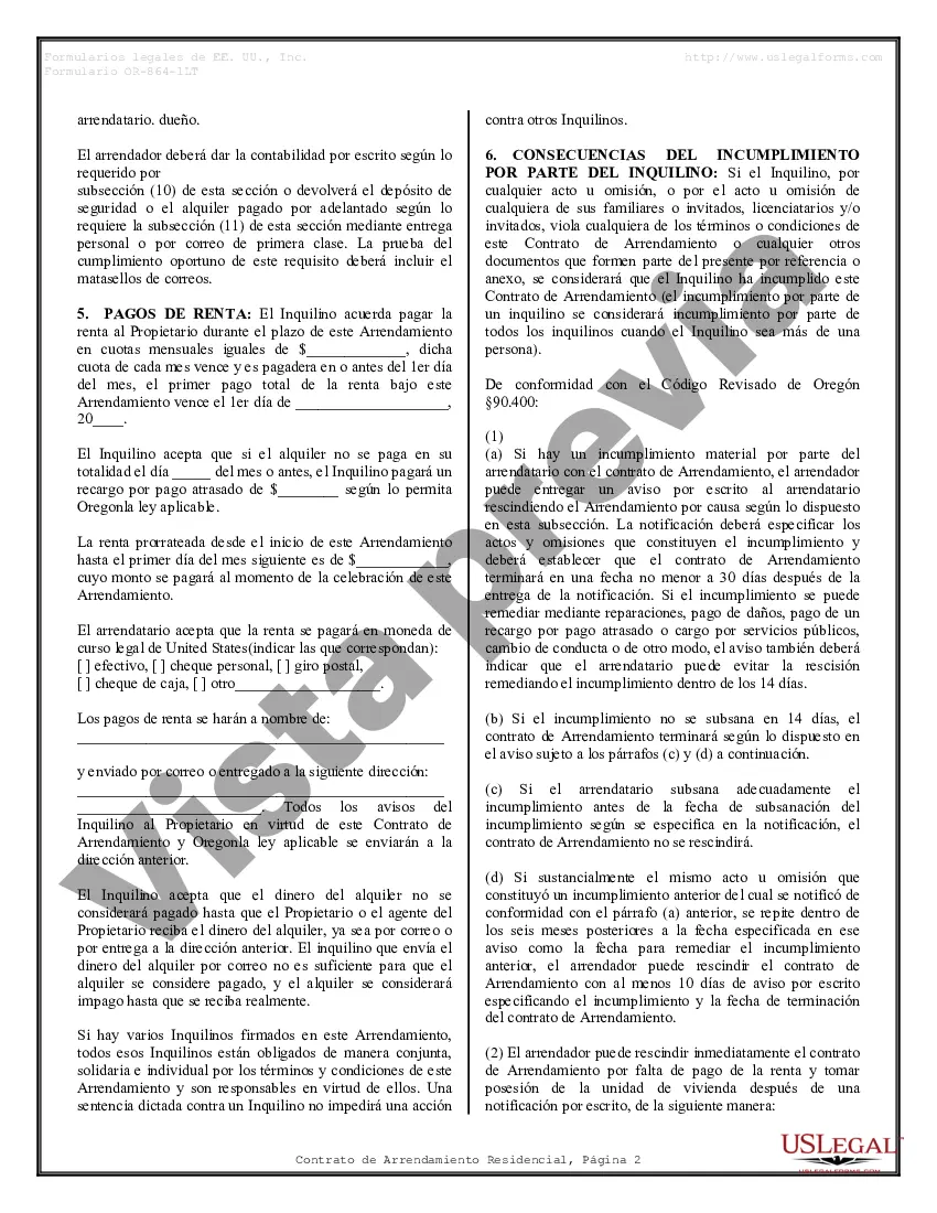 Preview Arrendamiento residencial o contrato de alquiler de mes a mes