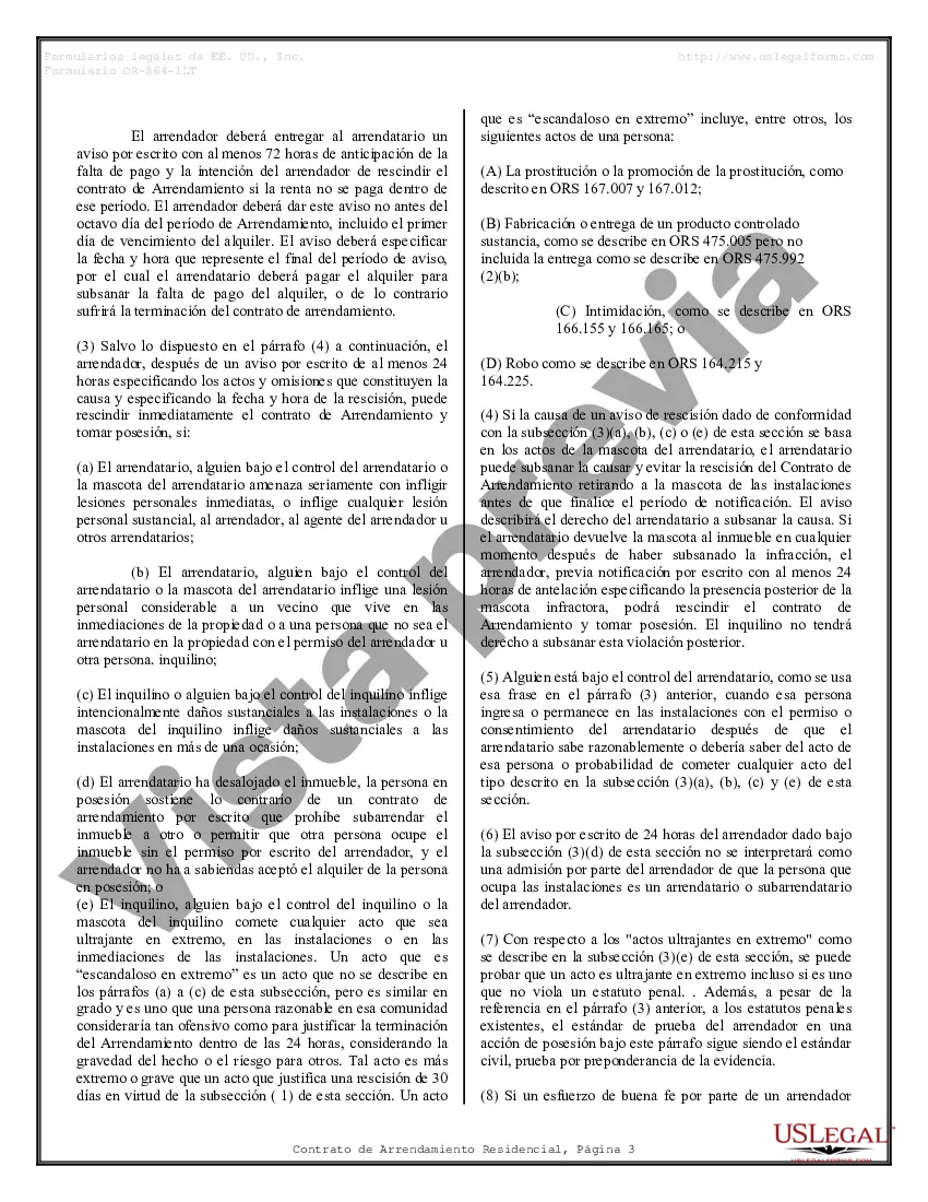 Preview Arrendamiento residencial o contrato de alquiler de mes a mes