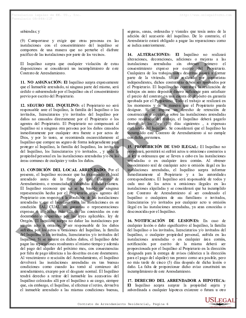 Preview Arrendamiento residencial o contrato de alquiler de mes a mes