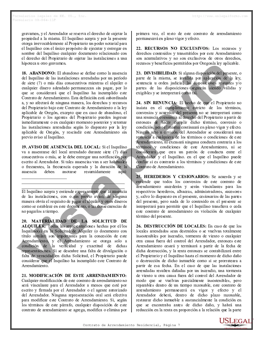 Preview Arrendamiento residencial o contrato de alquiler de mes a mes