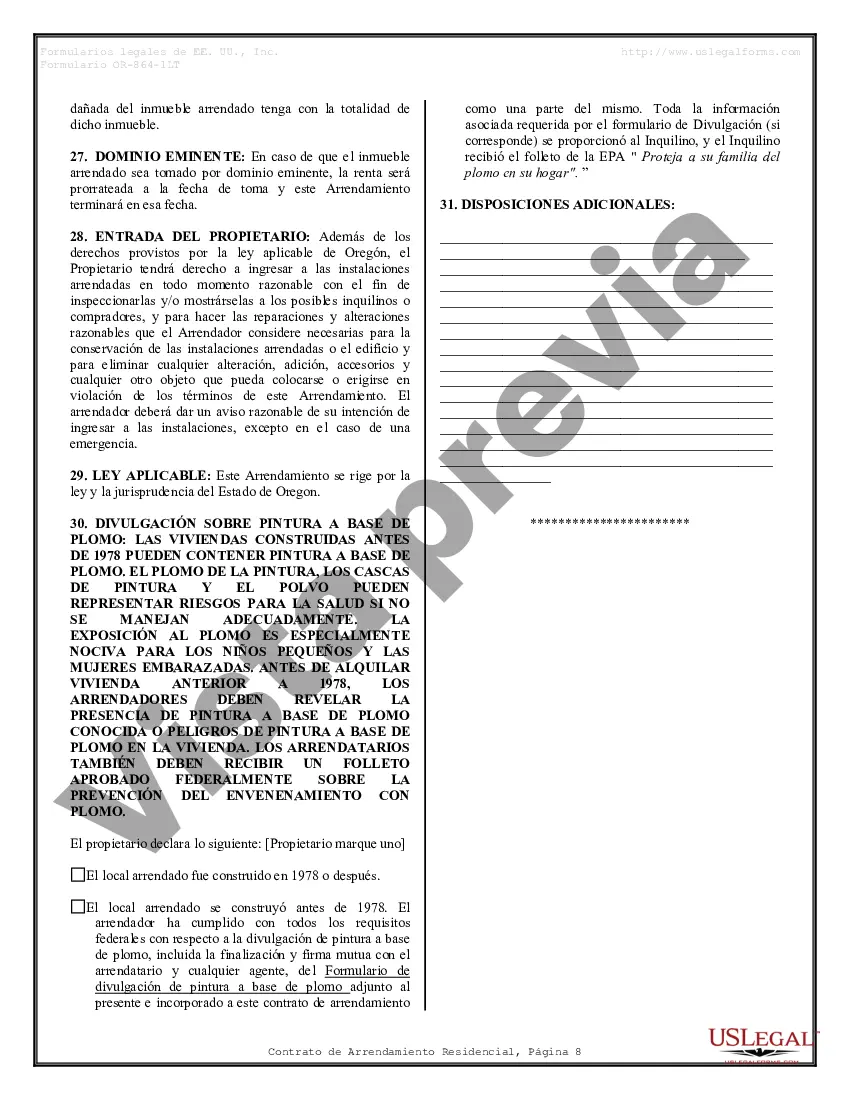 Preview Arrendamiento residencial o contrato de alquiler de mes a mes