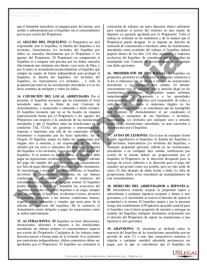 Preview Contrato de arrendamiento de alquiler residencial