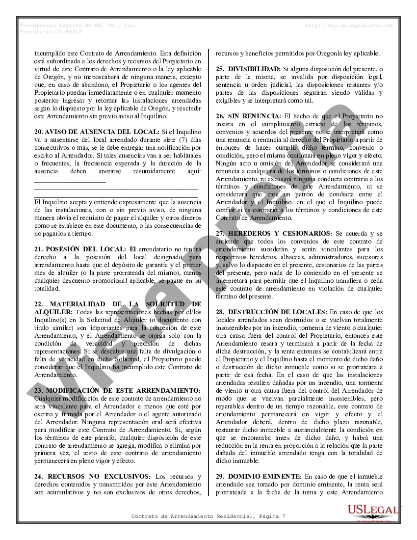 Preview Contrato de arrendamiento de alquiler residencial