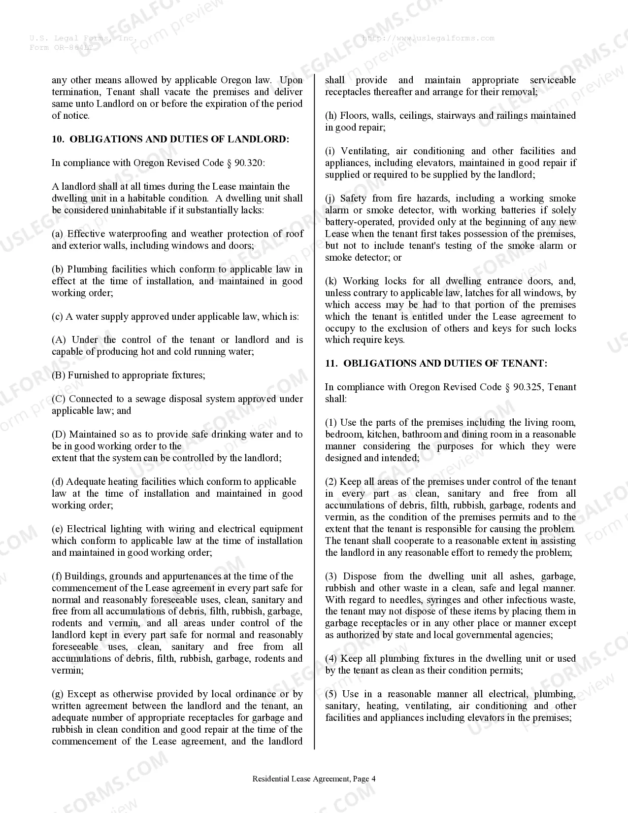 Preview Residential Rental Lease Agreement