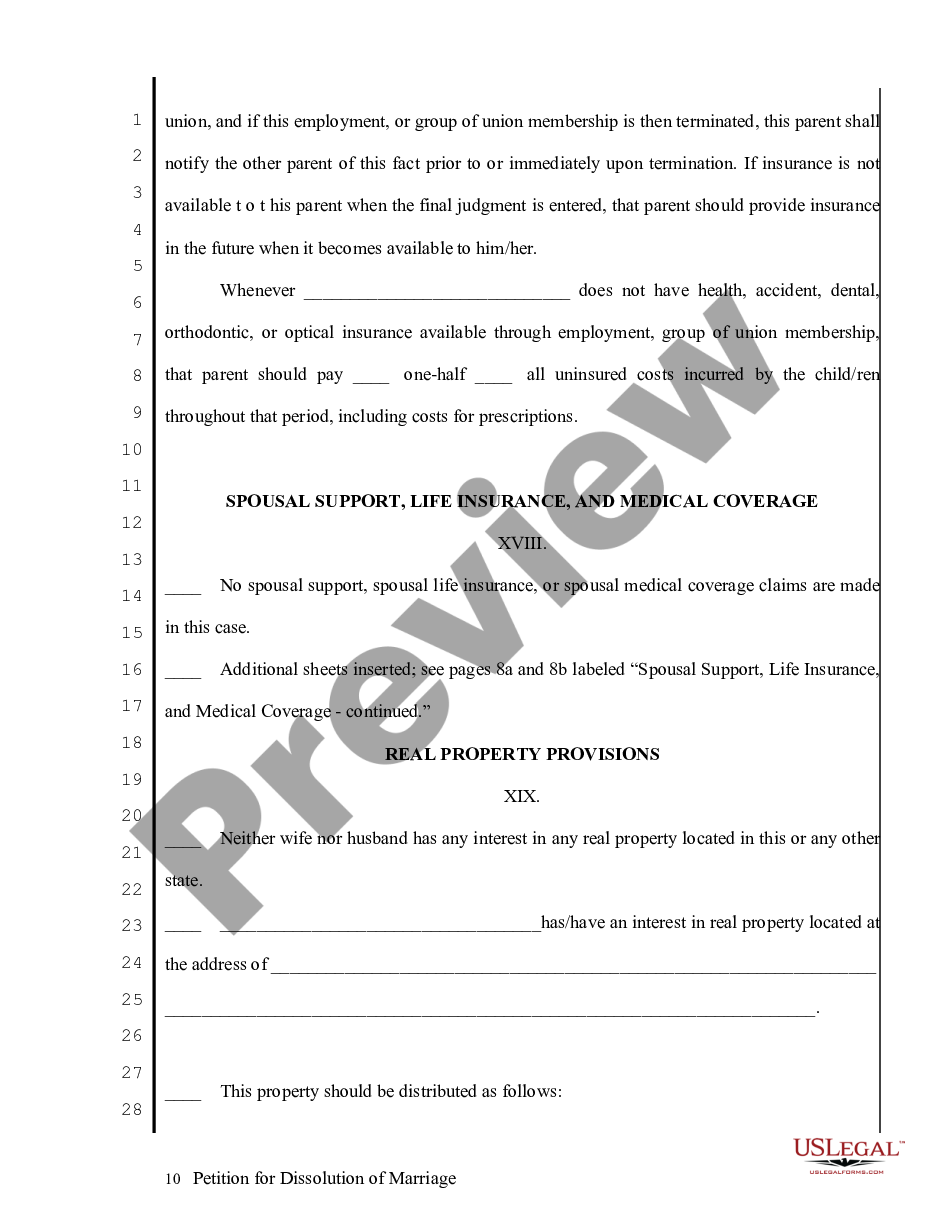 page 9 Petition for Dissolution of Marriage preview