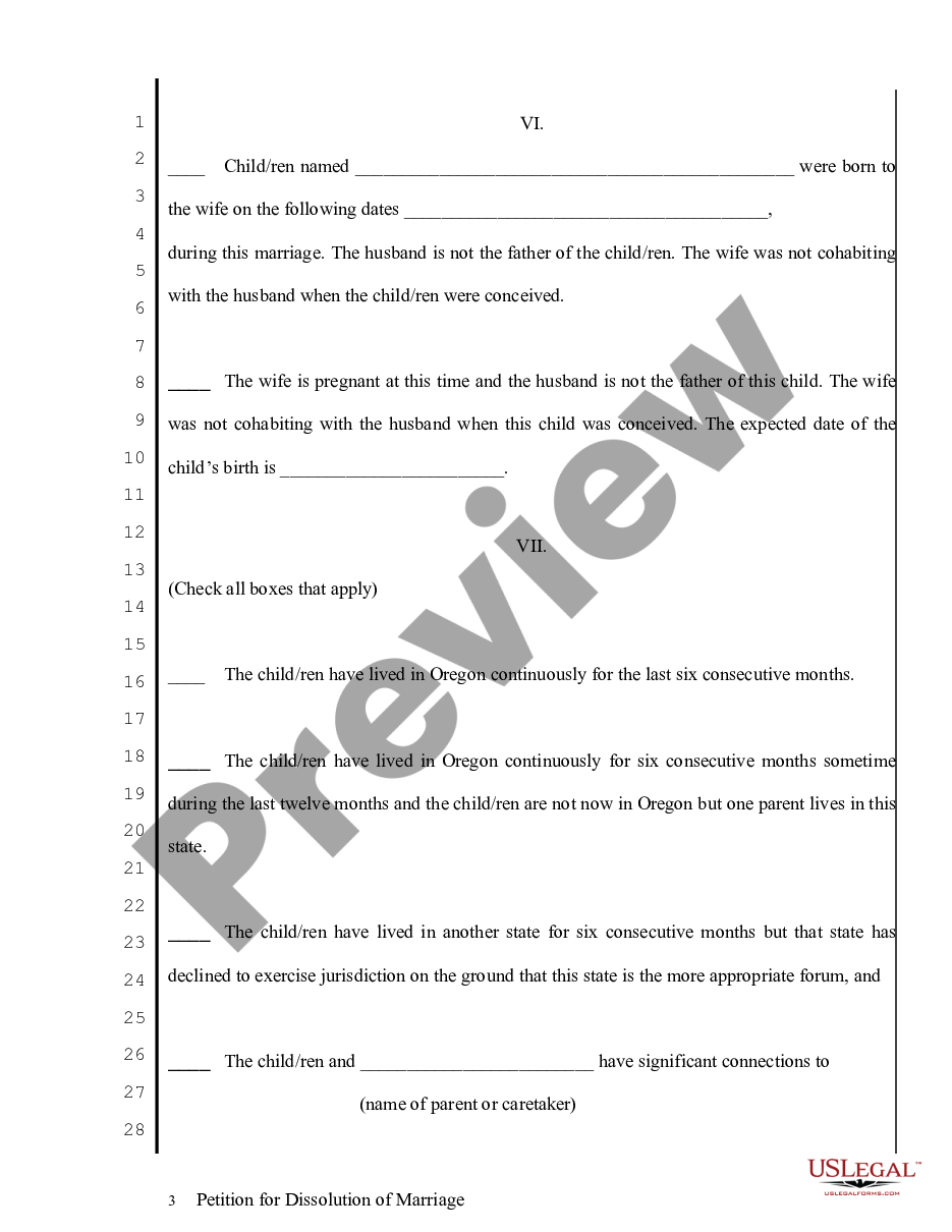 page 2 Petition for Dissolution of Marriage preview