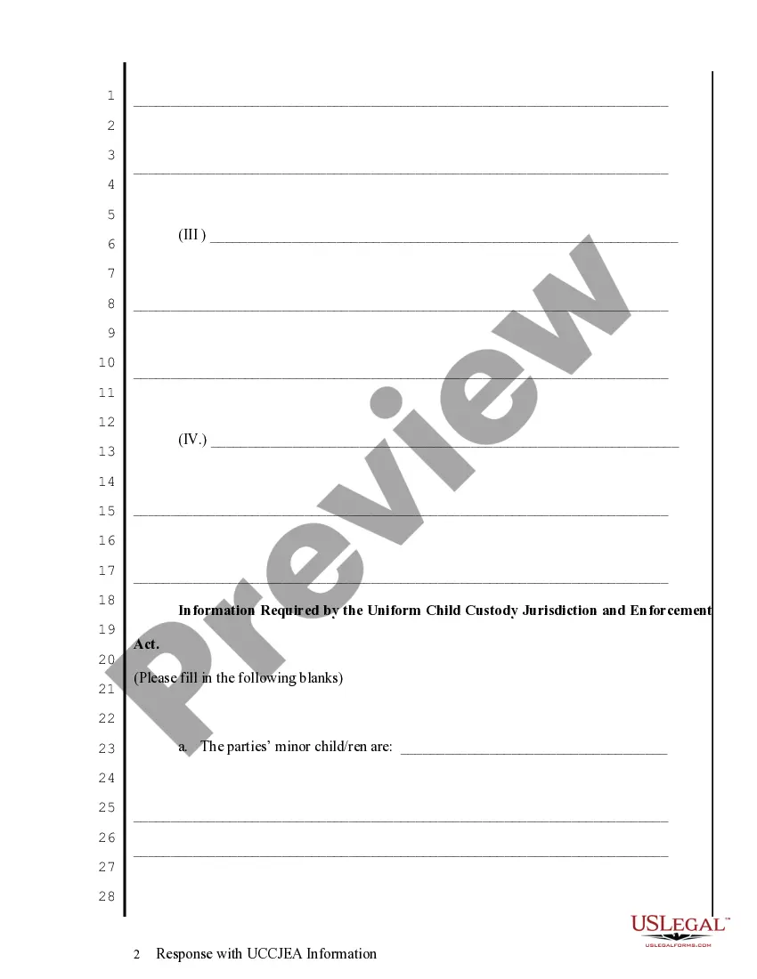 Preview Response with UCCJEA Information