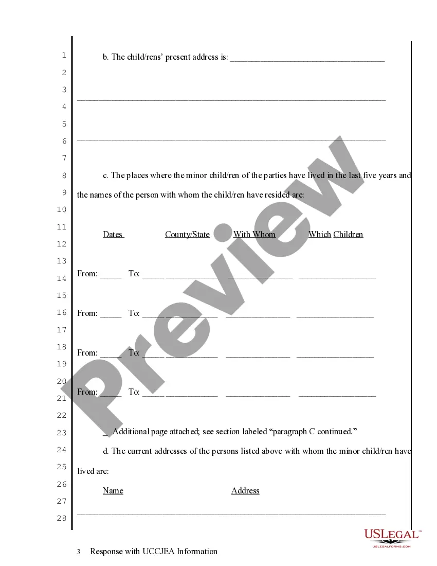 Preview Response with UCCJEA Information